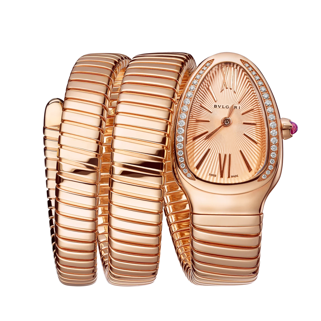 Bvlgari Serpenti Double tour Or-rose Sertie